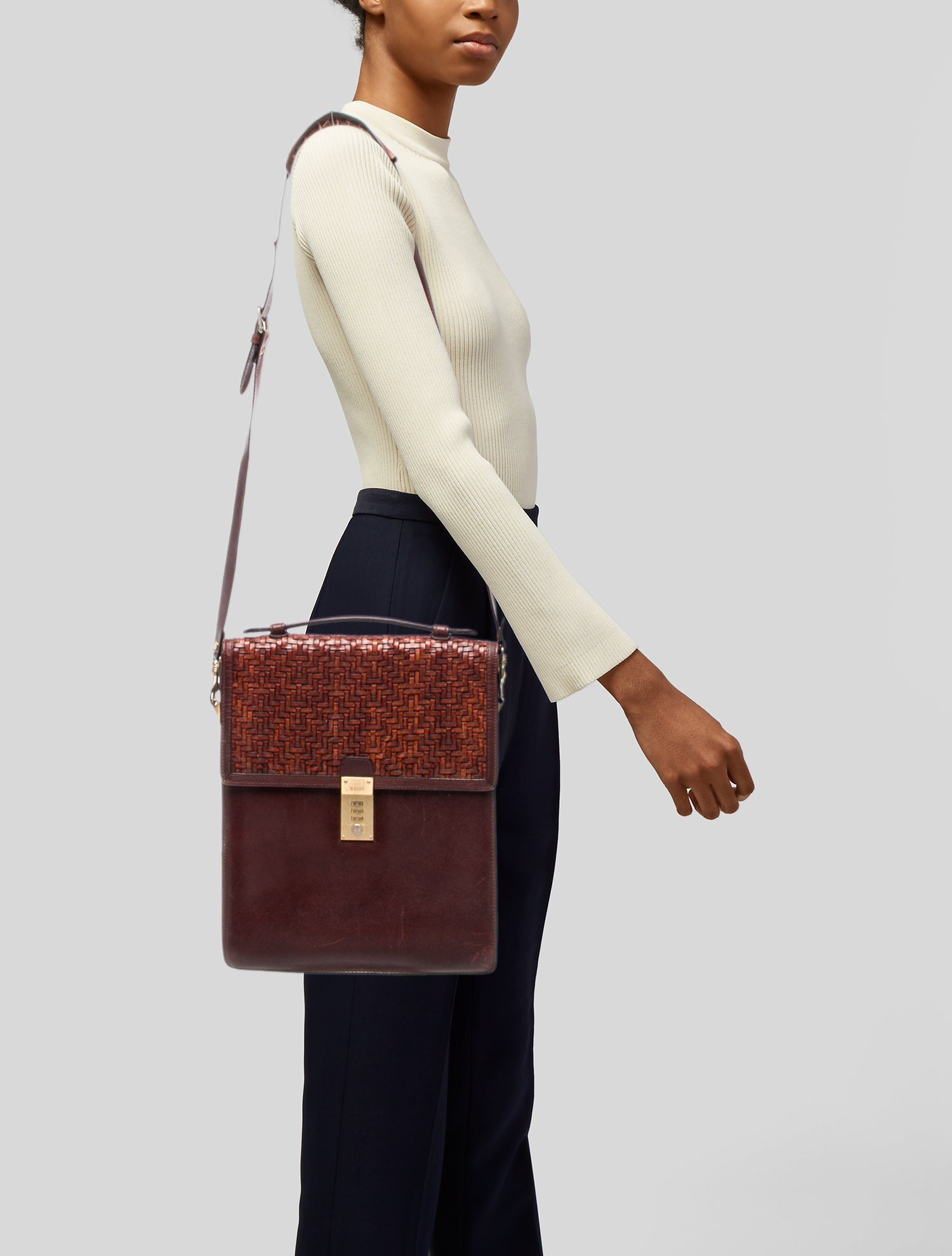 Bally Leather Top Handle Bag